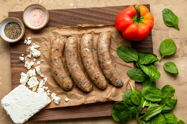 Spinach, Roasted Red Pepper & Feta Chicken Sausage